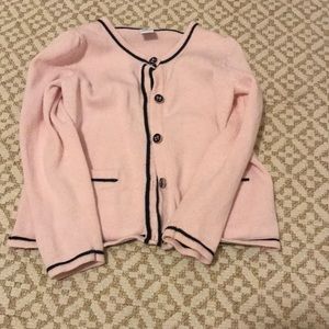 Janie and Jack pink with black trim sweater